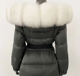 Chaqueta con cuello de piel natural  Minerva