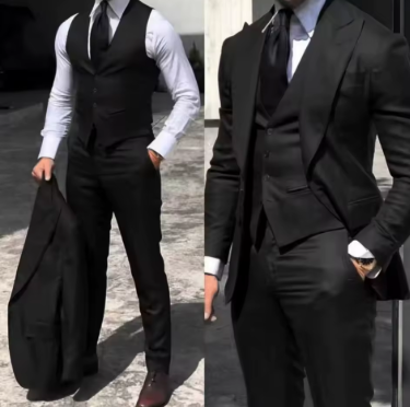 Traje ajustado de 3 piezas Business class