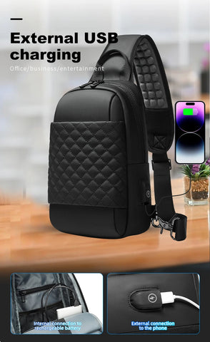 Mochila impermeable con carga USB