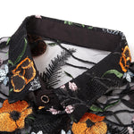 Camisa floral transparente hombres