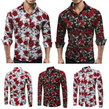 Camiseta floral hombre manga larga
