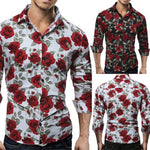 Camiseta floral hombre manga larga