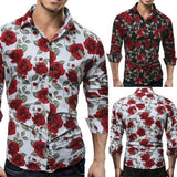 Camiseta floral hombre manga larga