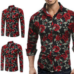 Camiseta floral hombre manga larga